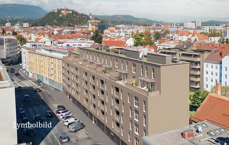 Graz, Rankengasse 16 & Karlauerstraße 35 - freifinanzierte Eigentumswohnungen - Symbolbild Wohnhausanlage - GWS-Wohnungen