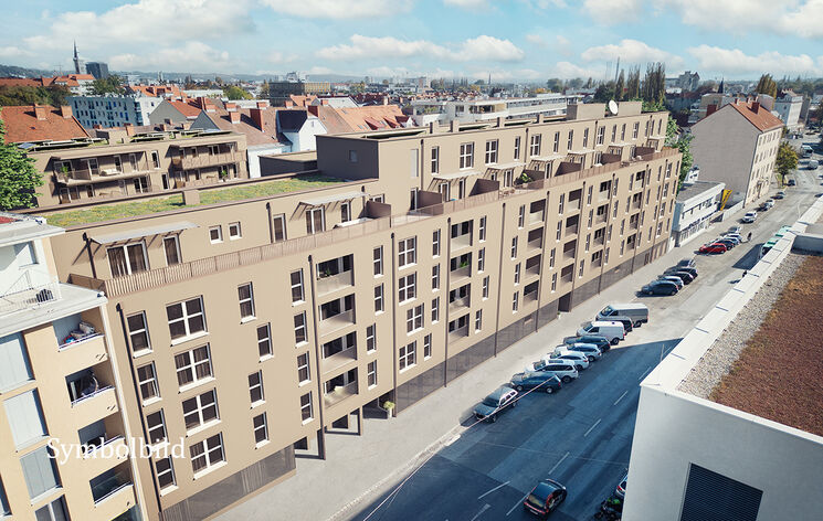 Graz, Rankengasse 16 & Karlauerstraße 35 - freifinanzierte Eigentumswohnungen - Symbolbild Wohnhausanlage - GWS-Wohnungen