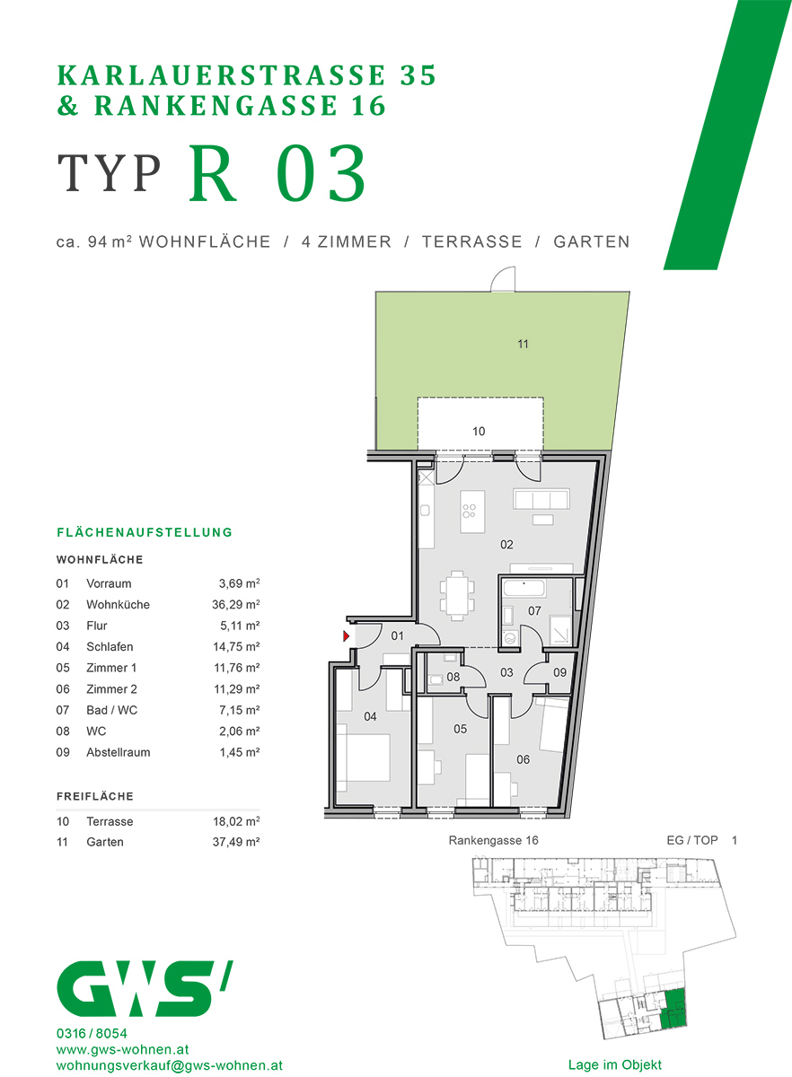 Graz, Rankengasse 16 & Karlauerstraße 35 - freifinanzierte Eigentumswohnungen - 4-Zimmer-Wohnung - Grundriss Graz, Rankengasse 16 & Karlauerstraße 35 - freifinanzierte Eigentumswohnungen - 4-Zimmer-Wohnung - Grundriss