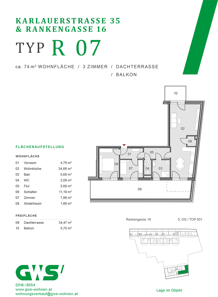 Graz, Rankengasse 16 & Karlauerstraße 35 - freifinanzierte Eigentumswohnungen - 3-Zimmer-Wohnung - Grundriss Graz, Rankengasse 16 & Karlauerstraße 35 - freifinanzierte Eigentumswohnungen - 3-Zimmer-Wohnung - Grundriss